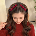 Miniatyrbillede 3 af 5: Flocked Bangs Hair Clip Sort Hovedbeklædning Dame e Barrettes Hårgr Coffee