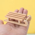 Miniatyrbillede 1 af 5: 1:12 Dukkehus Miniature Træ Slæde Slæde Julescene Dec