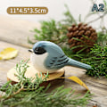 Miniatyrbild 7 av 8: Trä Robin fågelfigur liten fågelstaty Konst Handgjord snidning A4
