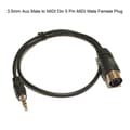 3,5 mm Stereo Jack o Kabel Aux Han til MIDI Din 5 Pin MIDI Han