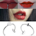 Miniatyrbillede 5 af 8: 1 Stk Rustfrit Stål Næse Ring Bøjle Septum Ringe C Clip Lip Rin A2