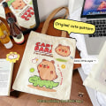 Miniatyrbilde 8 av 8: e Kapibala Canvas Bag Capybara Large Capacity Shopping Bag Shou A1