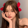 Pikkukuva 3 / 8: 2 kpl / set Blackbow hiusklipsit tytöille Kawaii Barrettes e Hair Red