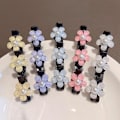 Pikkukuva 8 / 8: Flower Sparkling Crystal Butterfly punottu hiusklipsit Nelilehtinen 3