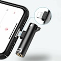 Miniatyrbilde 3 av 8: For iPhone 8 7 Plus X Lightning til 3,5 mm Aux-hodetelefonlader J Silver