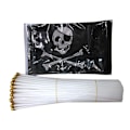 Pikkukuva 4 / 5: 10 kpl ja Cross Crossbones Jolly Roger Pirates Käsilippu 21x14cm 10pcs 14*21cm