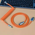 Miniatyrbillede 2 af 5: aron 1,8 m oprullet Type-C til USB Et TPU mekanisk tastaturkabel A