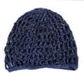 Hul heklet hårnett vevd hårhette lue nattlue Navy blue