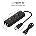 Miniatyrbillede 2 af 8: 3-porte USB 3.0 Gigabit Ethernet Lan RJ45 netværksadapterhub