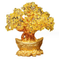Miniatyrbilde 6 av 6: Lucky Money Tree Gold Ingot Crystal Fortune Ornament Rikdom Eller