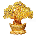 Pikkukuva 6 / 6: Lucky Money Tree Kultaharkko Crystal Fortune Ornament Wealth Or