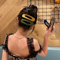 Miniatyrbillede 4 af 5: Hårspænde til kvinder Store matte hårnåle pandehår Barrettes piger Black