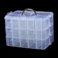Miniatyrbillede 6 af 8: 3-lags stabelbar plastik smykkeperler æske arrangør opbevaring C Transparent