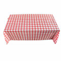 Miniatyrbild 8 av 8: Röd Gingham Plast Engångsbruk Tork Kontroll Bordsduk Fest Utomhus