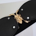 Miniatyrbillede 7 af 7: Mode bred talje bælte stretch gyldent spænde korset bælte elastisk A1