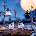 Pikkukuva 4 / 8: Mini Halloween-koriste Noita Aave Kurpitsa Pieni Maisema A3