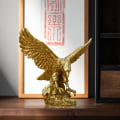 Miniatyrbilde 6 av 8: Harpiks Golden Eagle Statue Art Animal Model Collection Ornament A