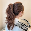 Miniatyrbilde 3 av 8: Banan Hårklemmer For Kvinner Jenter Wave Combs Hårnål Flett Cla Black 11cm