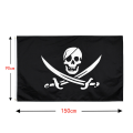Pikkukuva 1 / 8: Big Skull Pirate Flag Red Bandana Bones Double Skull DIY -sisustus C 90x150cm