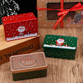 Miniatyrbilde 2 av 8: Rektangulær Juleboks i Tinnplate - Tom Kake- eller Godteriboks med Julenissen C