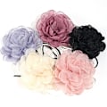 Miniatyrbilde 4 av 8: Fluffy Stoff Blonder Blomst Choker Halskjede Kvinner Lang Lace-up Ro A2