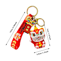 Miniatyrbild 7 av 8: Creative Keychains 2022 New Year of the Tiger Lucky Cat hängsmycke Red