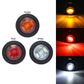 Miniatyrbillede 5 af 8: 1 stk 12V 24V 3LED 3/4" runde trailersidemarkeringslys Gul W Red