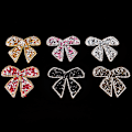 Miniatyrbillede 2 af 8: Rhinestones Bow Broderet Patch Stryn på syning Crystal Appliq Pink