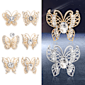 Miniatyrbilde 7 av 8: Alloy Rhinestone Butterfly Brosje Mote All-match skjerf Buckl A5
