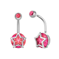 Miniatyrbilde 7 av 8: Kirurgisk stål Krystall navle ringer Zircon Heart Navel Pi F