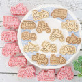 Miniatyrbillede 2 af 5: 8 Stk/Set Køretøj Bil Cookie Forme 3D tegneserie Cookie Form Biscu A