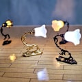 Pikkukuva 3 / 5: 2kpl 1/12 DollHouse Seinävalaisin Malli Puutarha Piha Kattokruunu Sand 3(Black)