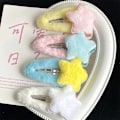 Pikkukuva 3 / 6: Naiset Pehmo Tähti Tytöt Side otsatukka Clip Ornament Hiusklipsit Barr A