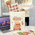 Miniatyrbilde 3 av 8: e Kapibala Canvas Bag Capybara Large Capacity Shopping Bag Shou A2