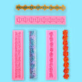 Miniatyrbilde 2 av 8: Lang stripe blonder silikonform bryllup fondant kake kant Suga A2