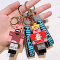 Miniatyrbillede 3 af 8: Nyt 3D-spil Minecraft PVC nøglering Ainme Steve Creeper My World A4