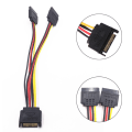 Pikkukuva 1 / 5: SATA II -kiintolevyvirta 15- power SATA-uros ja 2 naaras 15-nastainen power