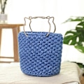 Pikkukuva 4 / 5: Bucket Bag Ylimääräinen neulonta ja kudonta mesh White 38cm