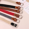 Miniatyrbilde 7 av 8: Beltevevd lerretsbelte Metallspenne Herre Dame Elastisk flettet B 7#