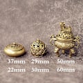 Miniatyrbillede 8 af 8: Messing Lomme Lotus Jiuding Røgelse Brænder Hul Røgelse Mini I A6