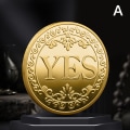 Miniatyrbilde 1 av 5: Diameter 4cm Mynt JA eller NEI Ta avgjørelse Minneplating A