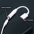 Miniatyrbilde 3 av 7: Type C til 3,5 mm Aux Adapter Type-c 3,5 Jack o Kabel Hodetelefon C White