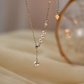 Miniatyrbillede 7 af 7: Pearl Tassel Justerbar Halskæde til Kvinder Fransk Simple Clavic Silver