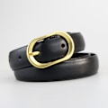 Miniatyrbilde 3 av 8: Retro beltespenne for kvinner Mote Dame belteskinn for kvinner Black