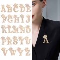 Miniatyrbillede 2 af 8: Fashion Crown 26 begyndelsesbogstaver A til Z Crystal Rhinestone Broo Silver-G
