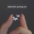 Miniatyrbillede 1 af 5: Skinnende krystal sommerfugl zirkon ringe til kvinder piger minimalistisk