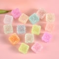 Pikkukuva 4 / 8: 10 kpl Mini Luminous Colorful Square Sugar Game Flatback Resin A13