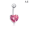 Miniatyrbillede 7 af 8: Farve Zircon Crystal Belly Button Ring Creative Butterfly Penda A3