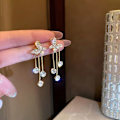 Miniatyrbild 1 av 5: n Shiny Rhinestone Pearl Tofs Drop örhängen för kvinnor Elegant