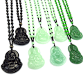Pikkukuva 2 / 8: Musta Vihreä Buddha Riipus kaulakoru Naisten Amulet Style Kaulakoru A2
